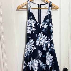 Skater Style, Low-V Neck Floral Dress